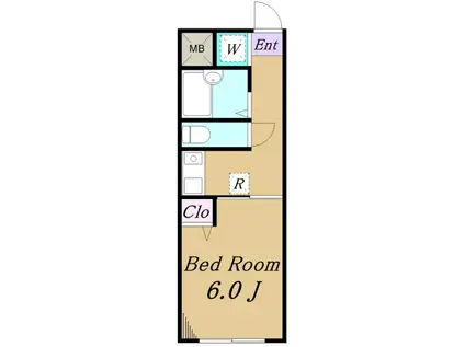 第三アルレ堀之内(1K/2階)の間取り写真