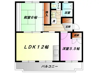 リバーサイドハイツ(2LDK/3階)の間取り写真