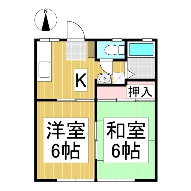 サンハイツTOYA(2K/2階)の間取り写真
