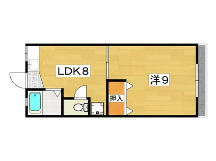 城山ハイツ(1LDK/2階)の間取り写真