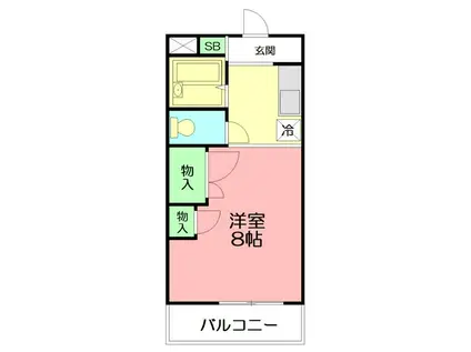 サウスバレイハイツ(1K/1階)の間取り写真