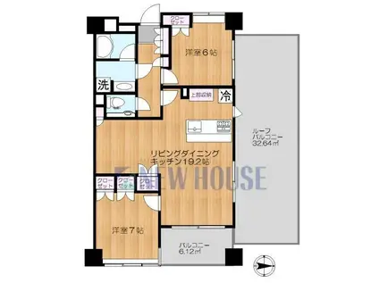 アピス神楽坂ハイセレサ(2LDK/4階)の間取り写真