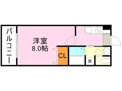 LEAD IN AIS鹿大前(1K/5階)の間取り写真