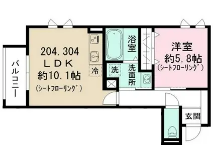 東京都練馬区上石神井南町計画(1LDK/3階)の間取り写真