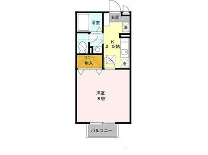 マルベリーズ(1K/2階)の間取り写真