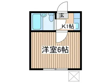 サンライズ藤沢(1K/1階)の間取り写真