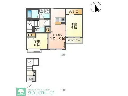 サニーコートII(2LDK/2階)の間取り写真