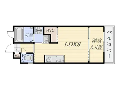 PLAIN CIEL 訓(1LDK/2階)の間取り写真