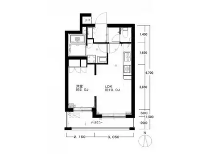 シティーコート赤堤(1LDK/3階)の間取り写真
