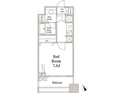 パークハビオ京橋(ワンルーム/9階)の間取り写真