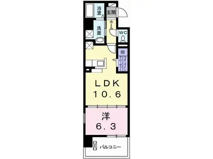 ポーシェガーデン5(1LDK/6階)の間取り写真