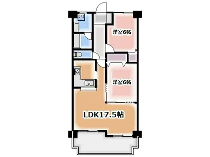 朝日プラザシェモア不動前(2LDK/5階)の間取り写真