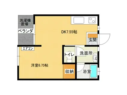 サンライズV(ワンルーム/1階)の間取り写真