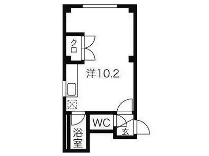 札幌アルタビル(ワンルーム/1階)の間取り写真