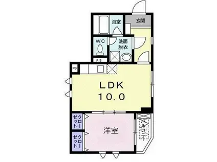 アドニスター・西大井(1LDK/2階)の間取り写真