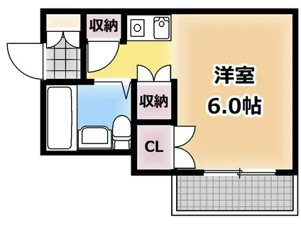 メゾンローズ(ワンルーム/2階)の間取り写真