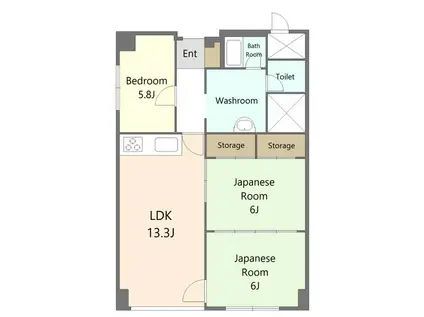 美香保ローズビラ(3LDK/5階)の間取り写真