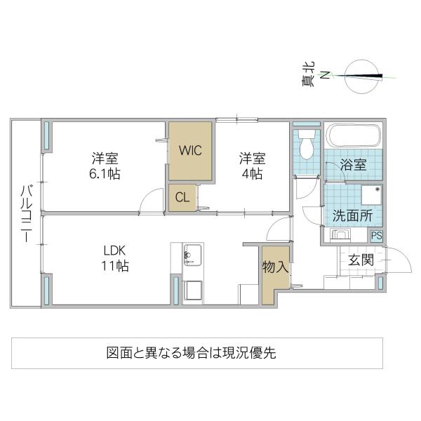 B-KUBUS(2LDK/3階)の間取り写真