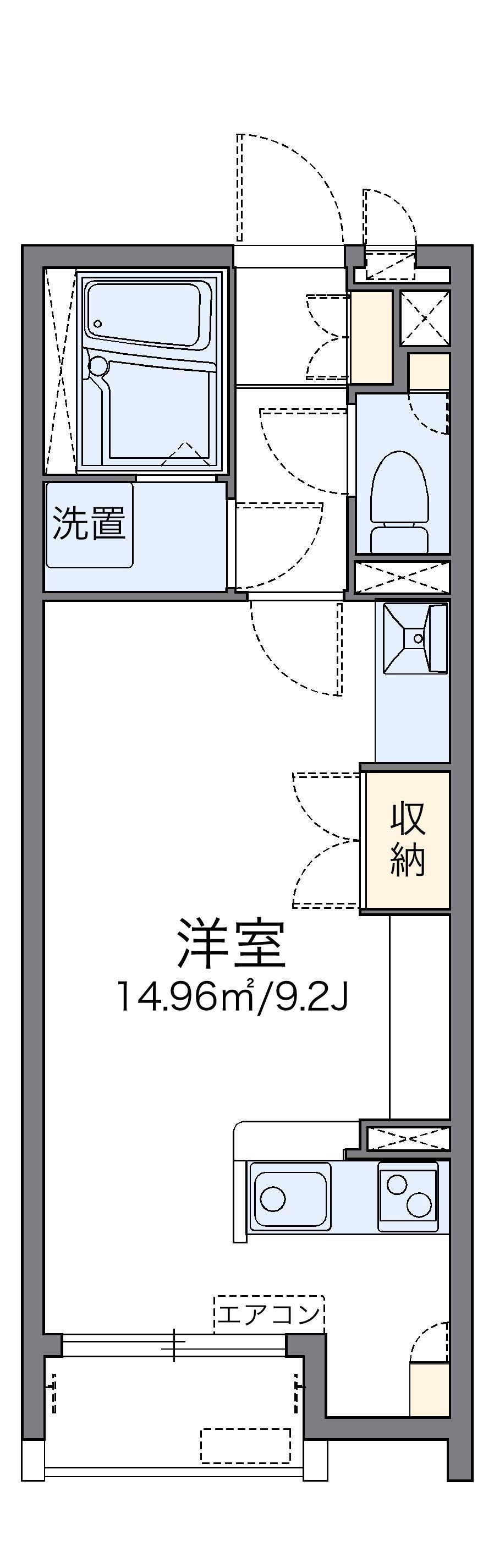 レオネクストマリンCHOFU(ワンルーム/1階)の間取り写真