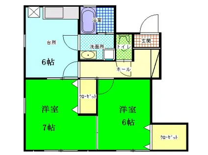 カーサTATSU(2DK/1階)の間取り写真