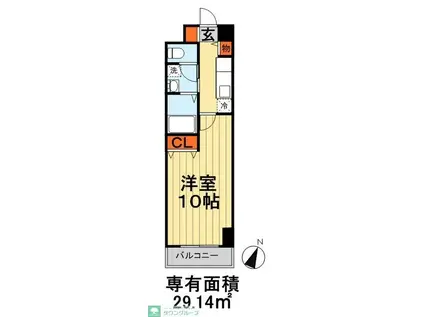 サングリーン新宿(1K/7階)の間取り写真