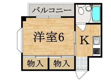 ハイツ大野(1K/2階)の間取り写真