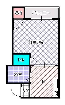 フリーディオ春日町(1K/4階)の間取り写真