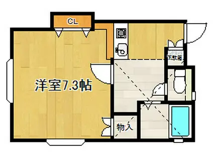 ヴィアーレ学校町(1K/2階)の間取り写真