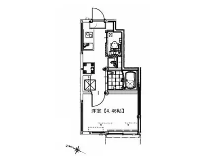 ソルナクレイシア平和台(1K/1階)の間取り写真