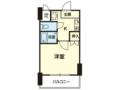 ラフィーネ新屋敷(1K/4階)の間取り写真