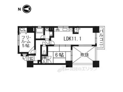 サンフォニア五条大宮10-A(2LDK/10階)の間取り写真