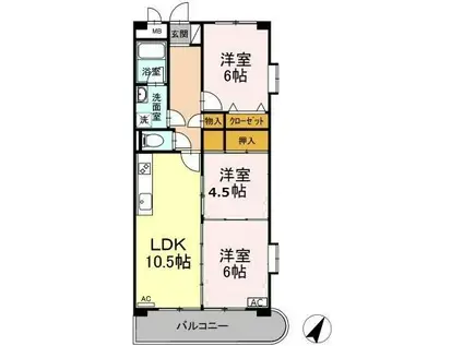 フロンティア・ウィン3-(3LDK/3階)の間取り写真