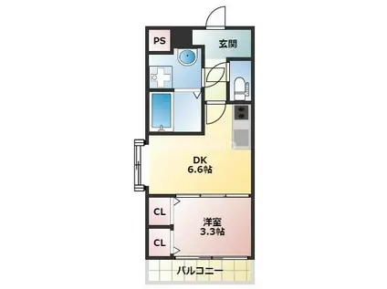 エンブレイス博多駅南(1DK/5階)の間取り写真