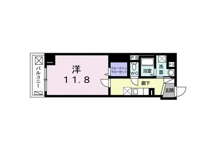 ヴィラ 鴻巣(1K/3階)の間取り写真