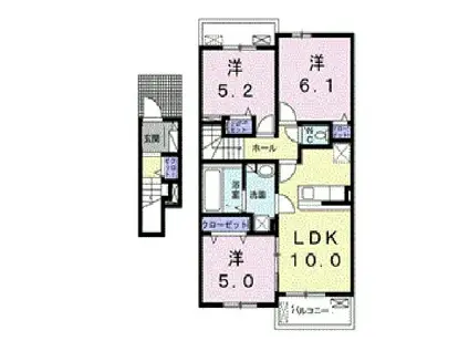 ESPOIR UBE II(3LDK/2階)の間取り写真