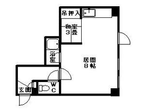 エスポワール16(ワンルーム/2階)の間取り写真