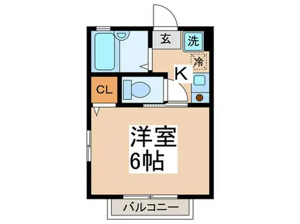 グレイプバイン(1K/1階)の間取り写真