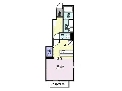 プリート・ボニータ(1K/1階)の間取り写真