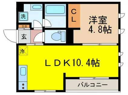クレールメゾン(1LDK/1階)の間取り写真