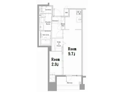 エンクレスト呉服町(1LDK/3階)の間取り写真