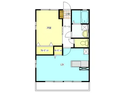 R-サンハイム(1LDK/1階)の間取り写真
