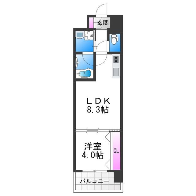 スプランディッドあびこ駅前(1LDK/12階)の間取り写真