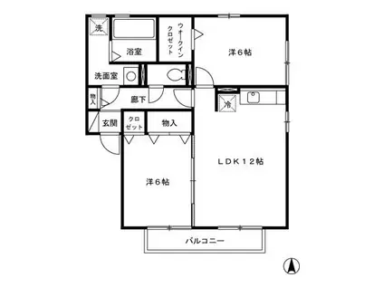 グランドゥールタクミA(3DK/1階)の間取り写真