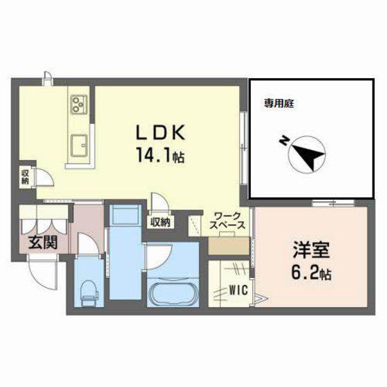カトル レーヴ(1LDK/1階)の間取り写真