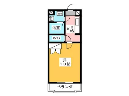 K-STAGE(1K/4階)の間取り写真