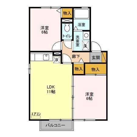 アプリコットメゾン(2LDK/2階)の間取り写真