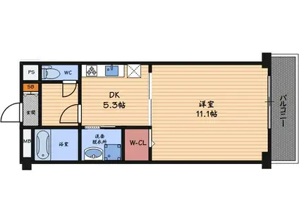 LAGRACIEUSE玉川(1DK/2階)の間取り写真