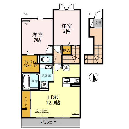 アリエッタ(2LDK/1階)の間取り写真