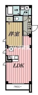 ラ・パートメント千葉(1LDK/4階)の間取り写真