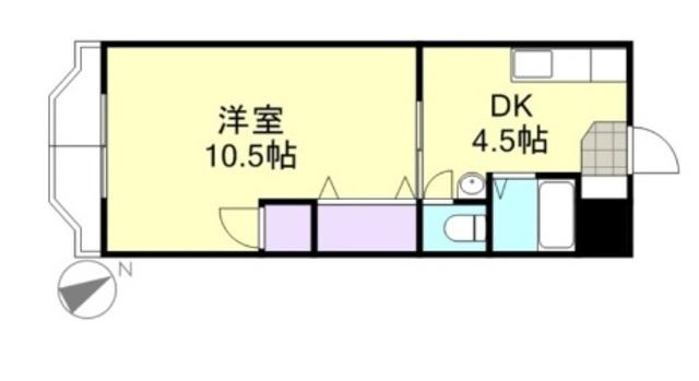 マンションNEWオアシス岡本(1DK/2階)の間取り写真